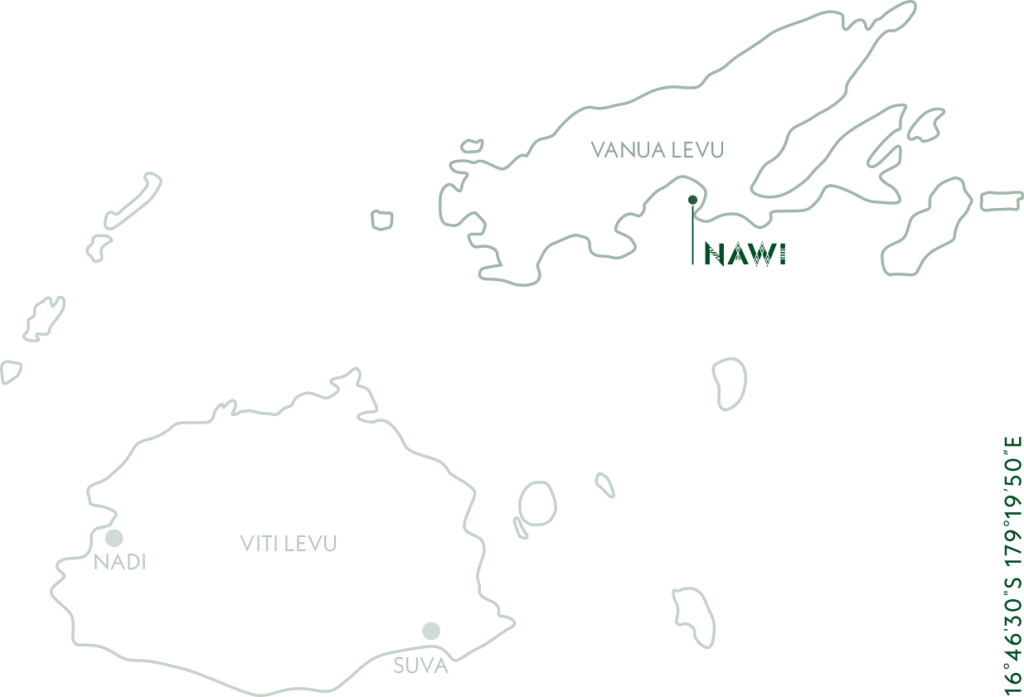 Map of Nawi Island in Fiji